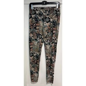 PERUVIAN CONNECTION Floral Print Tapestry Pima Cotton Leggings Size M Long